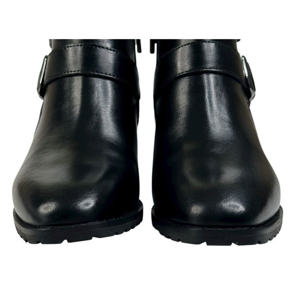 Blondo Shantel Waterproof Black Leather Ankle Boots Womens Size 7.5M Buckle New - Picture 3 of 15